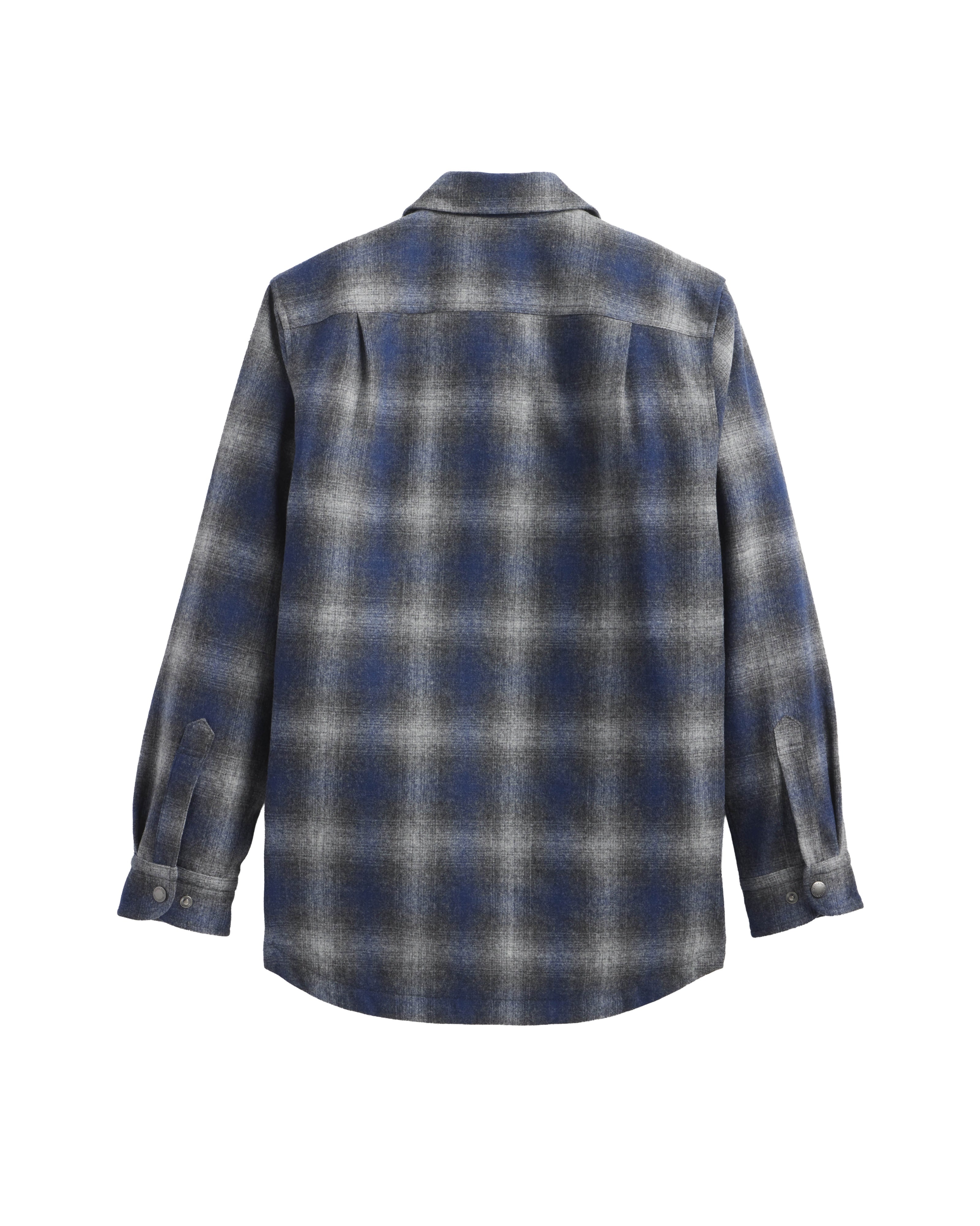 Quilted Wool CPO Jacket - Navy/Charcoal Ombre