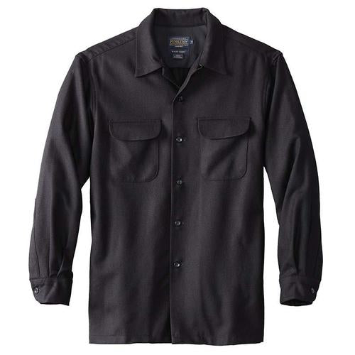classic black solid wool surf shirt 